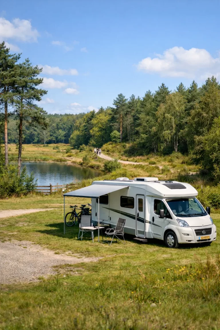 Rustige camperplaats midden in de natuur, vlak bij mooie wandelpaden.