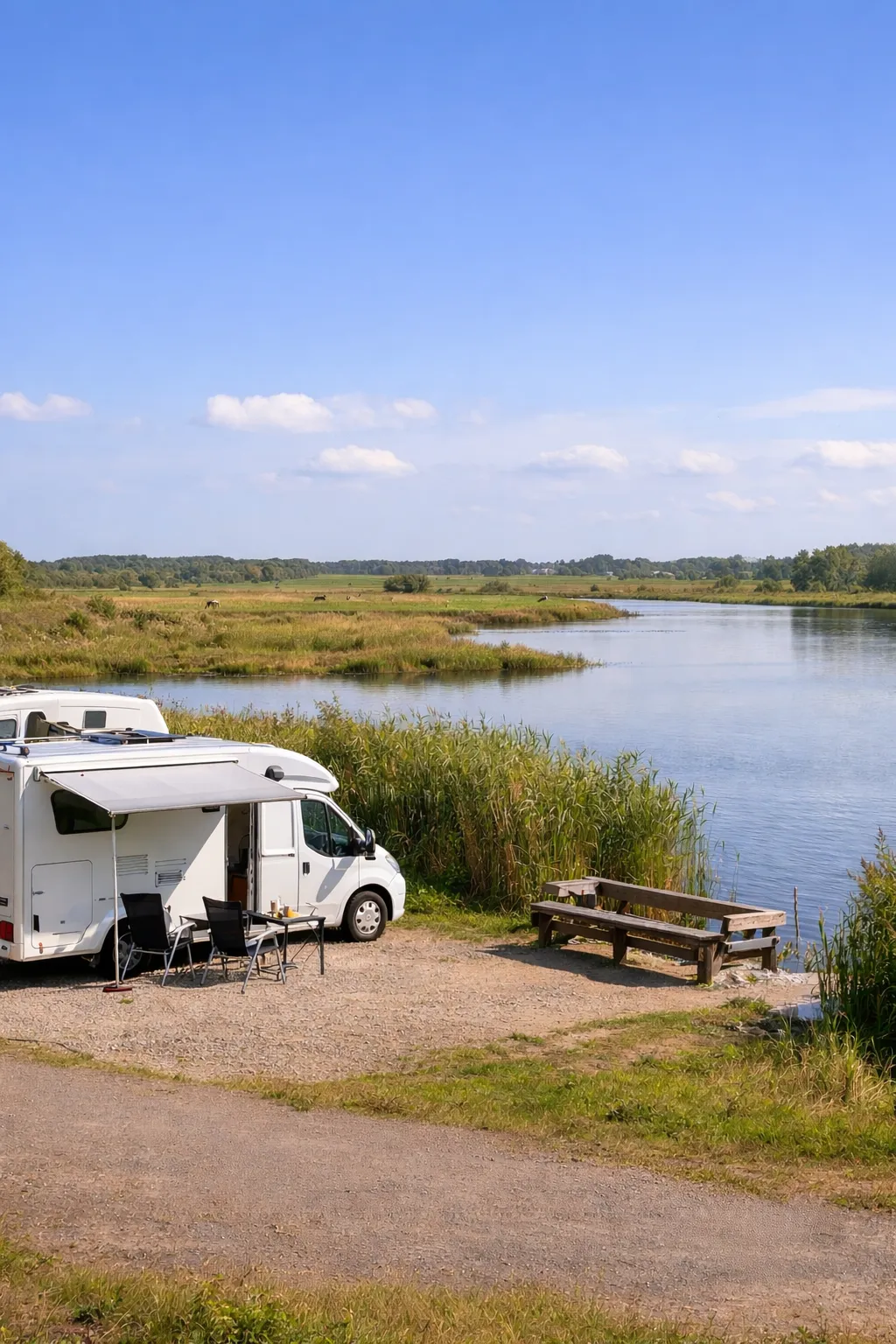 Rustige camperplek midden in de Nederlandse natuur.