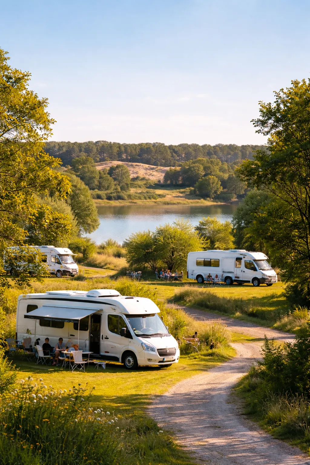 Rustige camperplek midden in de natuur.
