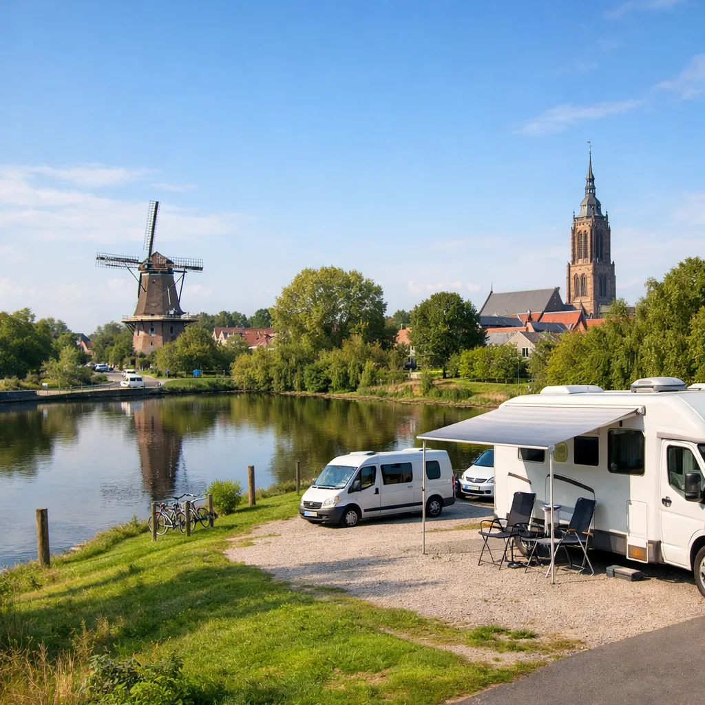 Rustige, echte camperplaats aan het water, vlak bij het centrum. Groen, ruim en typisch Nederlands.